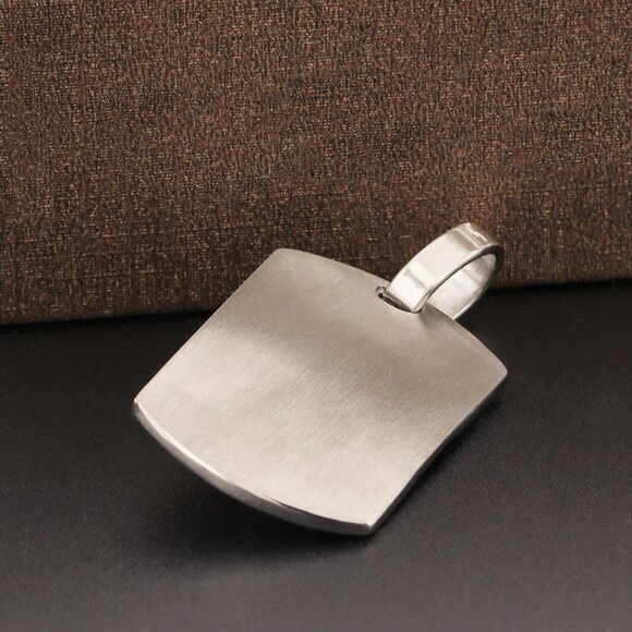 Silver American Flag Eagle Dog Tag Pendant Stainless Steel Patriotic Necklace - Picture 4 of 6